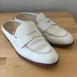 AGL White Leather Slip-On Loafers